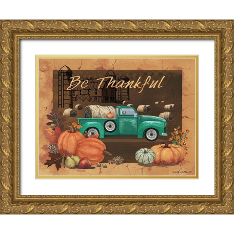 Be Thankful IV Gold Ornate Wood Framed Art Print with Double Matting by Phillips, Anita