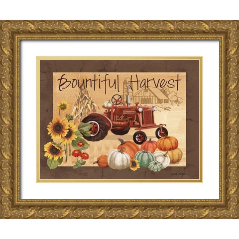 Bountiful Harvest Gold Ornate Wood Framed Art Print with Double Matting by Phillips, Anita