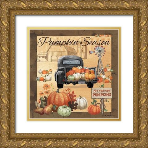 Pumpkin Season II Gold Ornate Wood Framed Art Print with Double Matting by Phillips, Anita