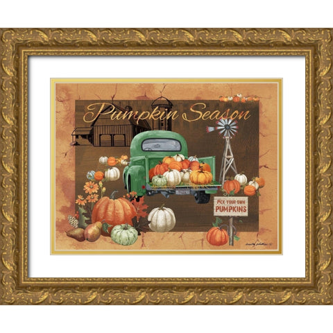 Pumpkin Season IV Gold Ornate Wood Framed Art Print with Double Matting by Phillips, Anita