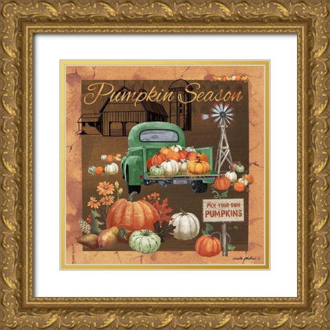 Pumpkin Season V Gold Ornate Wood Framed Art Print with Double Matting by Phillips, Anita