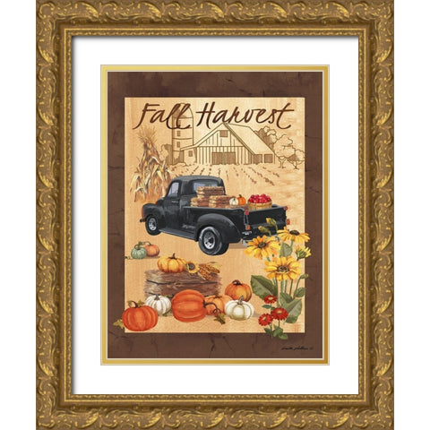 Fall Harvest III Gold Ornate Wood Framed Art Print with Double Matting by Phillips, Anita