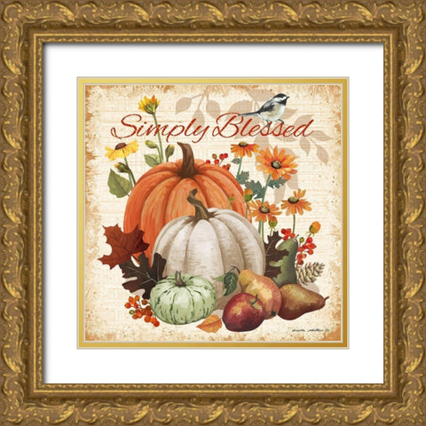 Simply Blessed Gold Ornate Wood Framed Art Print with Double Matting by Phillips, Anita