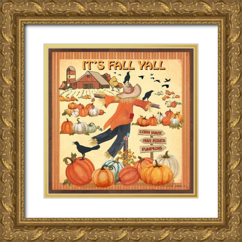 Its Fall Yall Gold Ornate Wood Framed Art Print with Double Matting by Phillips, Anita