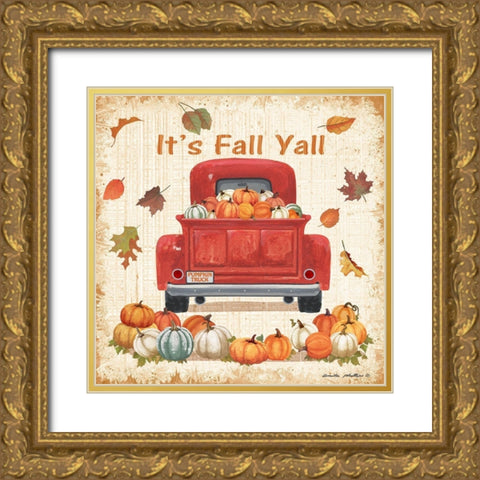 Its Fall Yall Gold Ornate Wood Framed Art Print with Double Matting by Phillips, Anita