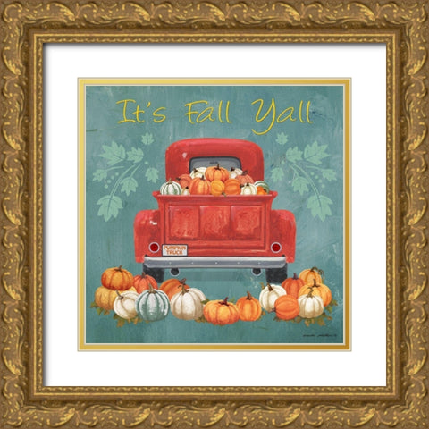 Its Fall Yall Gold Ornate Wood Framed Art Print with Double Matting by Phillips, Anita