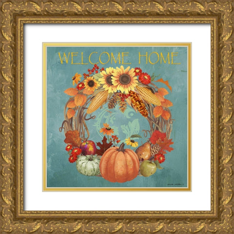 Welcome Home Gold Ornate Wood Framed Art Print with Double Matting by Phillips, Anita