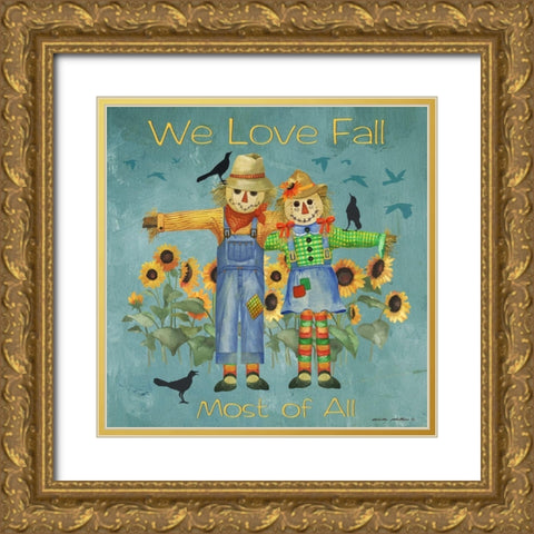 We Love Fall Gold Ornate Wood Framed Art Print with Double Matting by Phillips, Anita