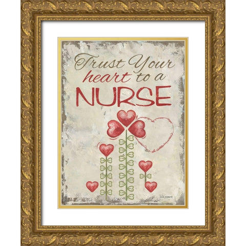 Trust Your Heart Gold Ornate Wood Framed Art Print with Double Matting by Phillips, Anita