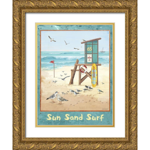 Sea, Sand, Surf Gold Ornate Wood Framed Art Print with Double Matting by Phillips, Anita