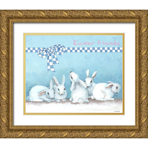 Bunny Gift II Gold Ornate Wood Framed Art Print with Double Matting by Phillips, Anita