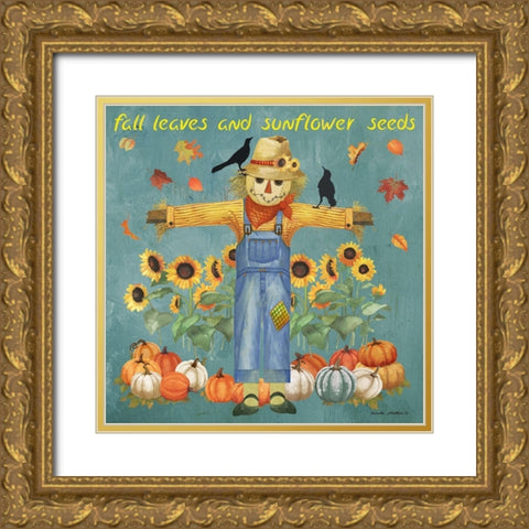 Sunflower Seeds Gold Ornate Wood Framed Art Print with Double Matting by Phillips, Anita