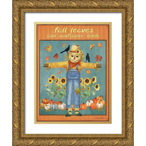 Sunflower Seeds Gold Ornate Wood Framed Art Print with Double Matting by Phillips, Anita