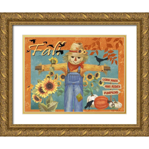 Fall Gold Ornate Wood Framed Art Print with Double Matting by Phillips, Anita