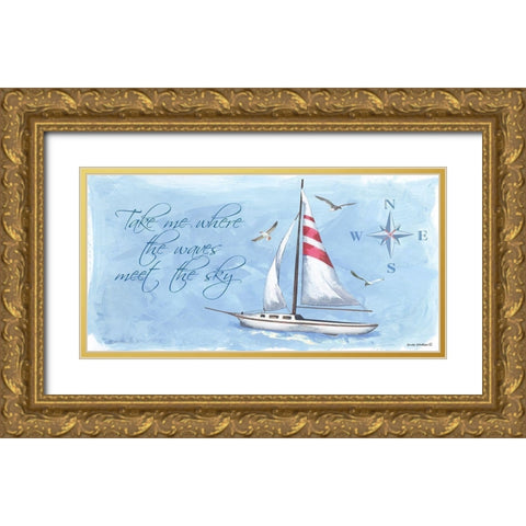 Take Me Gold Ornate Wood Framed Art Print with Double Matting by Phillips, Anita