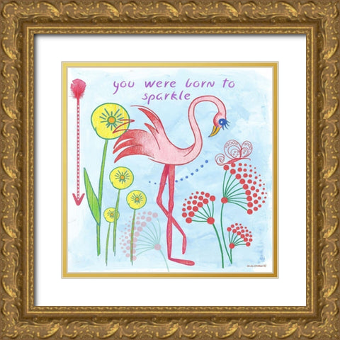 Born to Sparkle Gold Ornate Wood Framed Art Print with Double Matting by Phillips, Anita