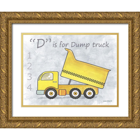 Dump Truck Gold Ornate Wood Framed Art Print with Double Matting by Phillips, Anita