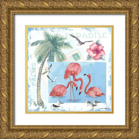 Paradise Gold Ornate Wood Framed Art Print with Double Matting by Phillips, Anita