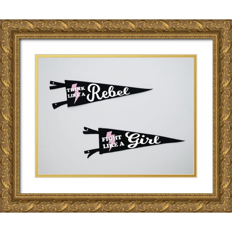 Pennants Gold Ornate Wood Framed Art Print with Double Matting by Hutchins, Ashley