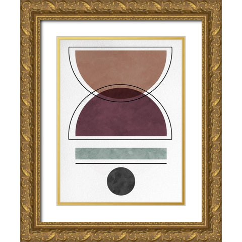 Geo II Gold Ornate Wood Framed Art Print with Double Matting by Hutchins, Ashley