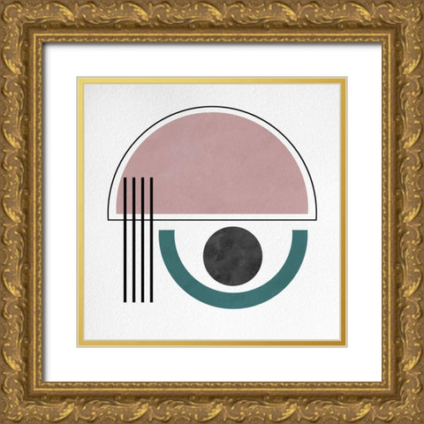 Geo III Gold Ornate Wood Framed Art Print with Double Matting by Hutchins, Ashley