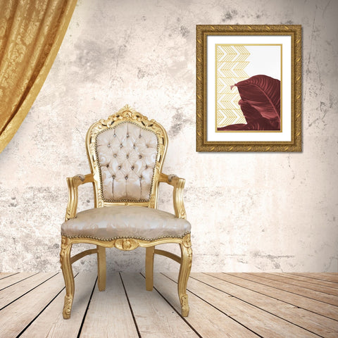 Red Gold Ornate Wood Framed Art Print with Double Matting by Hutchins, Ashley