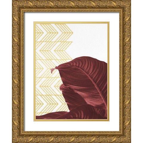 Red Gold Ornate Wood Framed Art Print with Double Matting by Hutchins, Ashley