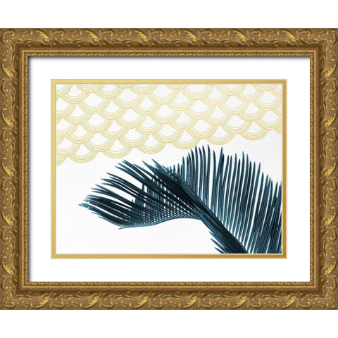 Teal Gold Ornate Wood Framed Art Print with Double Matting by Hutchins, Ashley