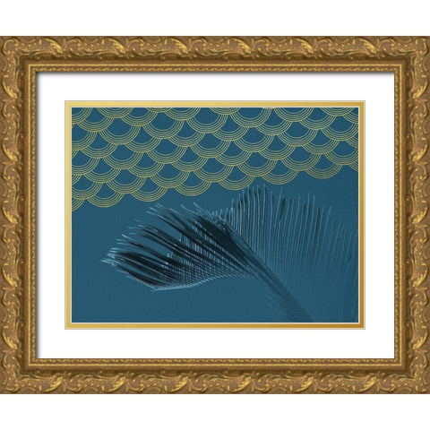 Teal II Gold Ornate Wood Framed Art Print with Double Matting by Hutchins, Ashley