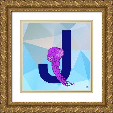 J Gold Ornate Wood Framed Art Print with Double Matting by Perrenoud, Aubree