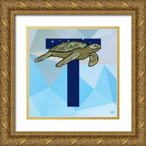 T Gold Ornate Wood Framed Art Print with Double Matting by Perrenoud, Aubree