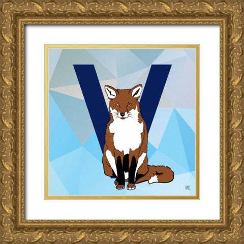 V  Gold Ornate Wood Framed Art Print with Double Matting by Perrenoud, Aubree