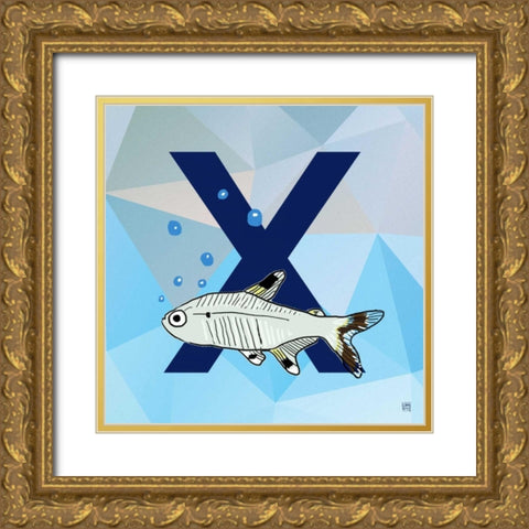 X Gold Ornate Wood Framed Art Print with Double Matting by Perrenoud, Aubree