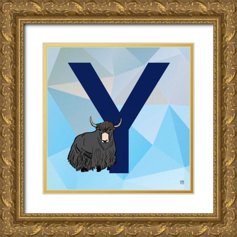 Y Gold Ornate Wood Framed Art Print with Double Matting by Perrenoud, Aubree