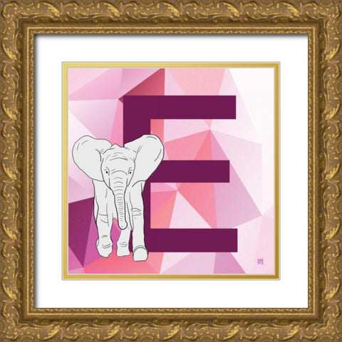 E Gold Ornate Wood Framed Art Print with Double Matting by Perrenoud, Aubree