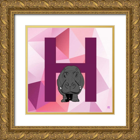 H Gold Ornate Wood Framed Art Print with Double Matting by Perrenoud, Aubree