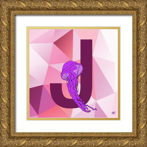 J Gold Ornate Wood Framed Art Print with Double Matting by Perrenoud, Aubree