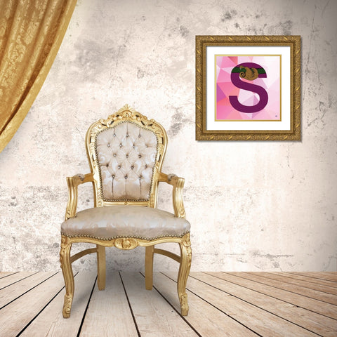 S Gold Ornate Wood Framed Art Print with Double Matting by Perrenoud, Aubree