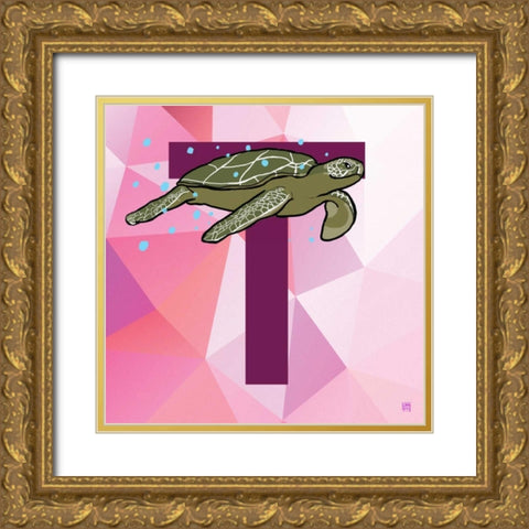 T Gold Ornate Wood Framed Art Print with Double Matting by Perrenoud, Aubree