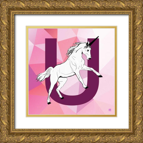 U Gold Ornate Wood Framed Art Print with Double Matting by Perrenoud, Aubree