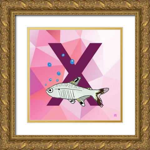 X Gold Ornate Wood Framed Art Print with Double Matting by Perrenoud, Aubree