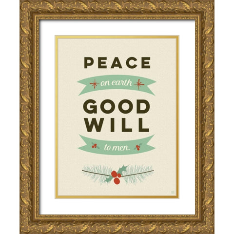 Peace on Earth Gold Ornate Wood Framed Art Print with Double Matting by Perrenoud, Aubree