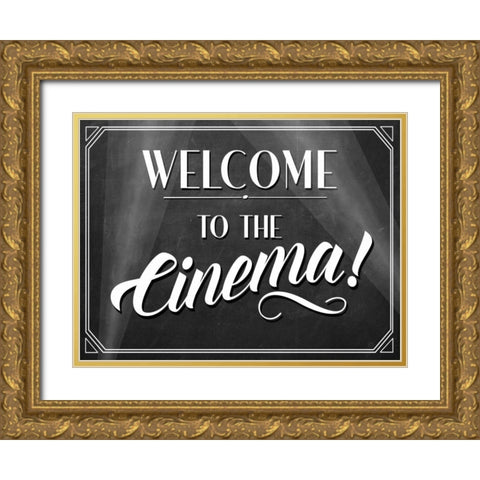 Welcome to the Cinema! Gold Ornate Wood Framed Art Print with Double Matting by Perrenoud, Aubree