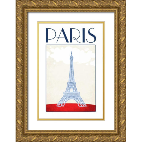 Paris Gold Ornate Wood Framed Art Print with Double Matting by Perrenoud, Aubree
