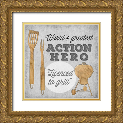 Licensed to Grill Gold Ornate Wood Framed Art Print with Double Matting by Perrenoud, Aubree