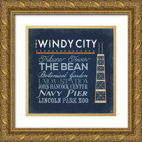 Windy City Gold Ornate Wood Framed Art Print with Double Matting by Perrenoud, Aubree