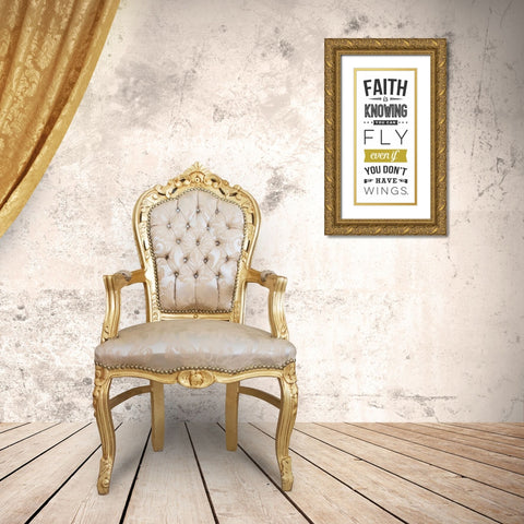 Faith - White Gold Ornate Wood Framed Art Print with Double Matting by Perrenoud, Aubree