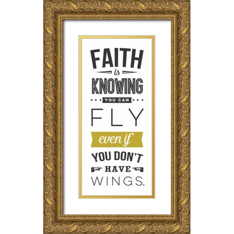 Faith - White Gold Ornate Wood Framed Art Print with Double Matting by Perrenoud, Aubree
