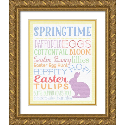 Springtime Gold Ornate Wood Framed Art Print with Double Matting by Perrenoud, Aubree