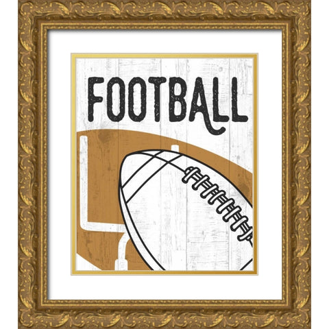 Football Gold Ornate Wood Framed Art Print with Double Matting by Perrenoud, Aubree